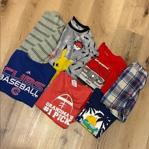 💗Boys 6 piece bundle Kids Short Sleeve Tees - Blue, Red, and Gray size 5